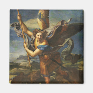Saint Michael Vanquishing Satan door Raphael Magneet