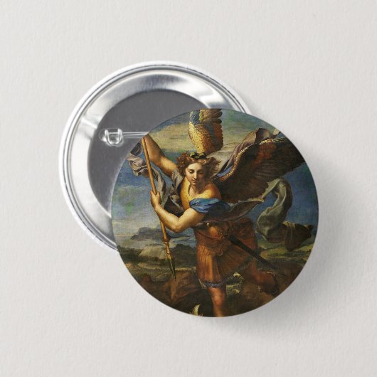 Saint Michael Vanquishing Satan door Raphael Ronde Button 5,7 Cm (Voorkant /achterkant)