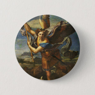 Saint Michael Vanquishing Satan door Raphael Ronde Button 5,7 Cm