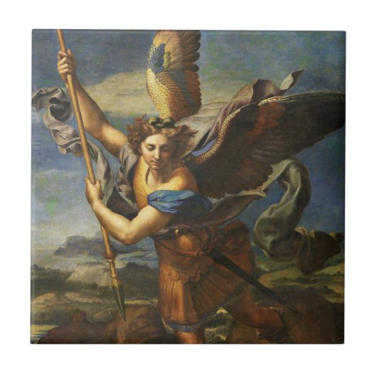 Saint Michael Vanquishing Satan door Raphael Tegeltje (Voorkant)