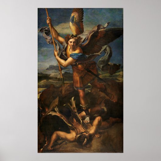Saint Michael Vanquishing Satan Poster (Voorkant)
