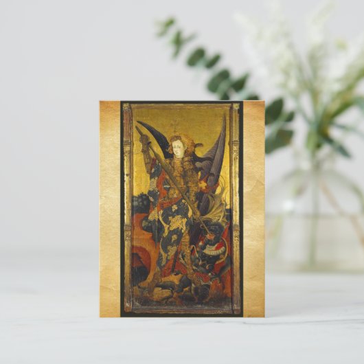 Saint Michael Vanquishing the Devil Briefkaart (Staand voorkant)