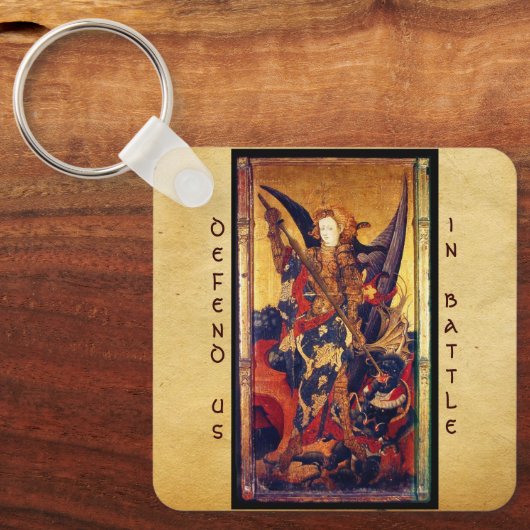 Saint Michael Vanquishing the Devil Sleutelhanger (Voorkant)