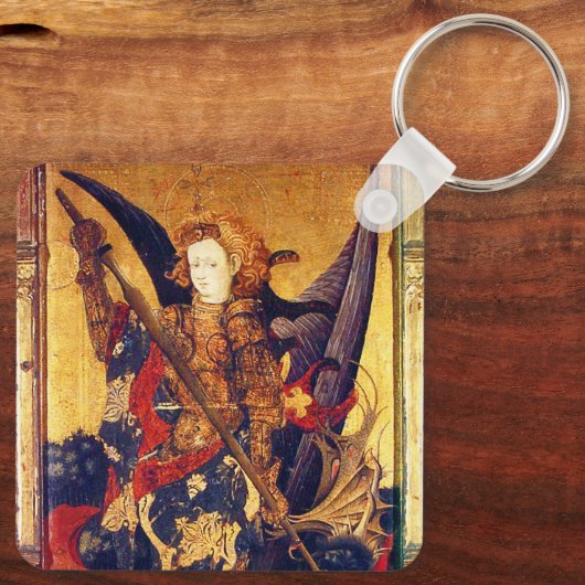 Saint Michael Vanquishing the Devil Sleutelhanger (Achterkant)