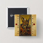 Saint Michael Vanquishing the Devil Vierkante Button 5,1 Cm (Voorkant /achterkant)