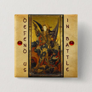 Saint Michael Vanquishing the Devil Vierkante Button 5,1 Cm