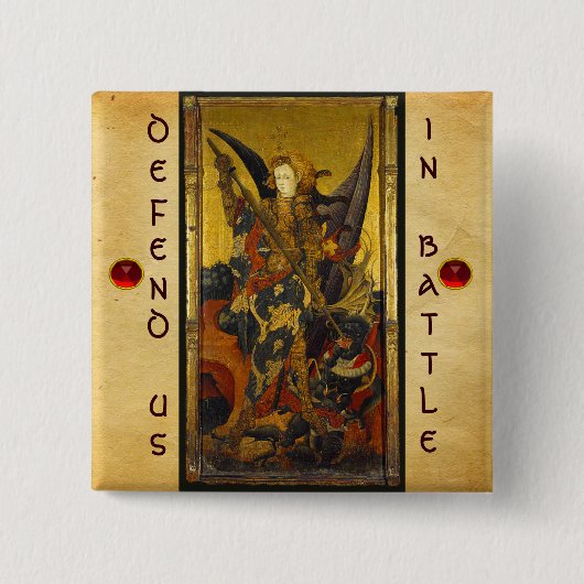 Saint Michael Vanquishing the Devil Vierkante Button 5,1 Cm (Voorkant)