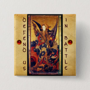 Saint Michael Vanquishing the Devil Vierkante Button 5,1 Cm