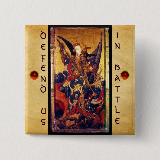 Saint Michael Vanquishing the Devil Vierkante Button 5,1 Cm (Voorkant)