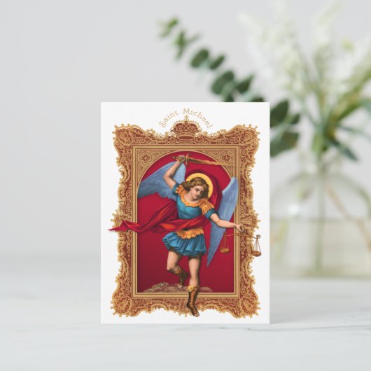 Saint Michael, verdedig ons Briefkaart (Staand voorkant)