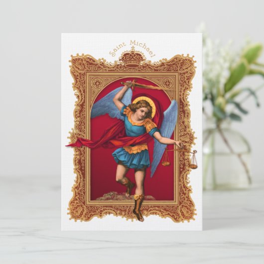 Saint Michael, verdedig ons Kaart (Staand voorkant)