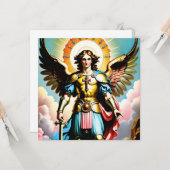 Saint Michael Wenskaart Kaart (Voorkant / Achterkant in situ)