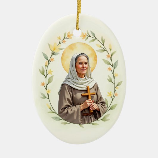 Saint Monica God's Peace and Blessings Scripture Keramisch Ornament (Voorkant)