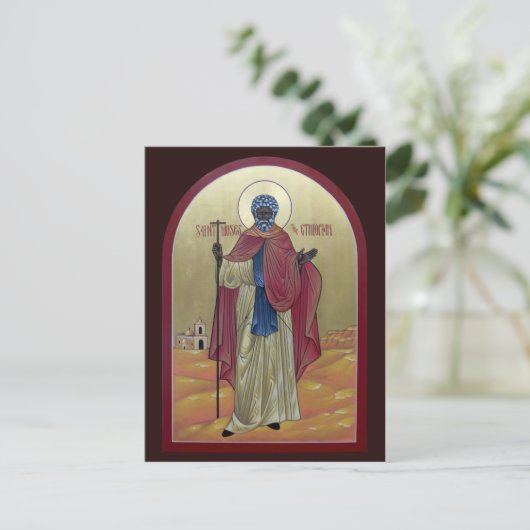 Saint Moses de Ethiopische gebedskaart Briefkaart (Staand voorkant)