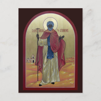 Saint Moses de Ethiopische gebedskaart Briefkaart