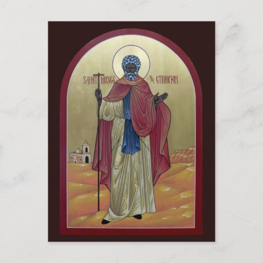 Saint Moses de Ethiopische gebedskaart Briefkaart (Voorkant)