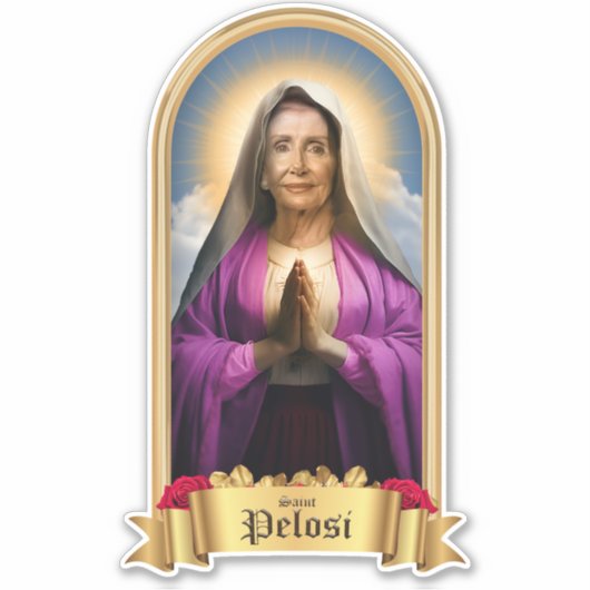 Saint Nancy Pelosi Gebedskaars Sticker (Voorkant)