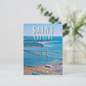 Saint Nazaire Photo Vintage Briefkaart (Staand voorkant)