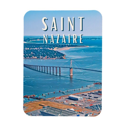 Saint Nazaire Photo Vintage Magneet (Verticaal)