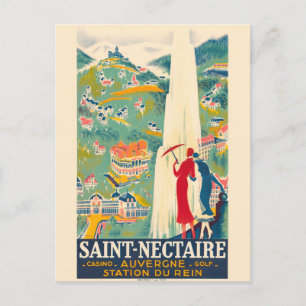 Saint-Nectaire France Vintage Poster Briefkaart