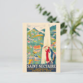 Saint-Nectaire France Vintage Poster Briefkaart (Staand voorkant)