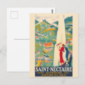 Saint-Nectaire France Vintage Poster Briefkaart (Voorkant / Achterkant)