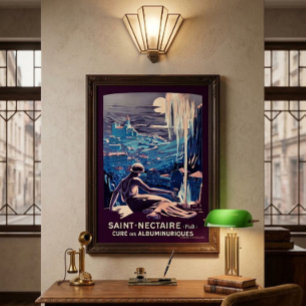 Saint-Nectaire, Frankrijk Art Deco Vintage Toerism Poster