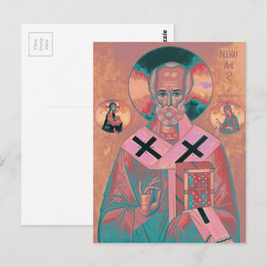 Saint Nicholas Icon Briefkaart (Voorkant / Achterkant)