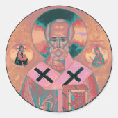 Saint Nicholas Icon Ronde Sticker (Voorkant)