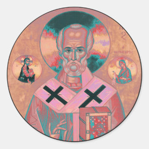 Saint Nicholas Icon Ronde Sticker