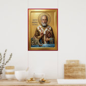Saint Nicholas orthodox  icon Poster (Keuken)