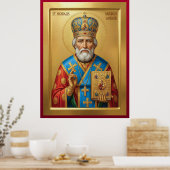 Saint Nicholas orthodox  icon Poster (Keuken)