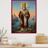 Saint Nicholas orthodox  icon Poster (Keuken)