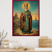 Saint Nicholas orthodox  icon Poster (Keuken)
