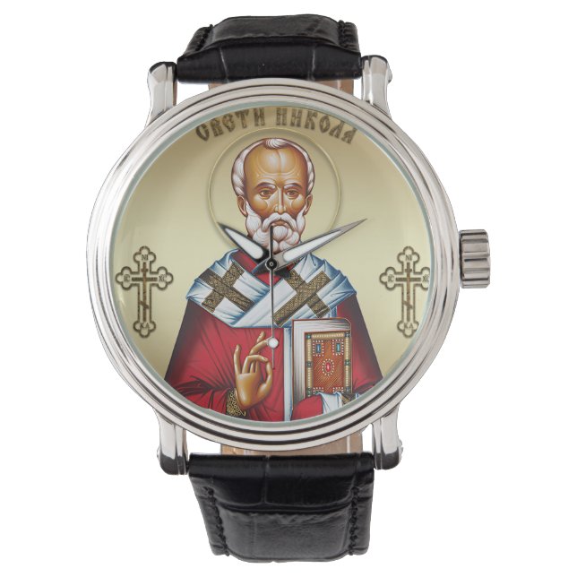 Saint Nicholas serbian Horloge (Voorkant)