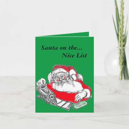 Saint Nick Santa Claus Sketch Folded Kerstmis Feestdagen Kaart (Voorkant)
