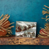 Saint Nick Victoriaans Santa Claus Reindeer Fotoplaat (Zijkant)