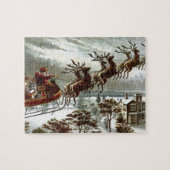 Saint Nick  Victoriaans Santa Claus Reindeer Legpuzzel (Horizontaal)