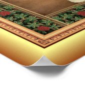 Saint Nickolas, Kerstcadeaus, Gouden achtergrond Poster (Hoek)