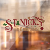 Saint Nick's bed ontbijt kerstzaak Raamsticker (Vel 2)