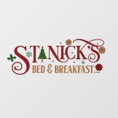 Saint Nick's bed ontbijt kerstzaak Raamsticker (Vel)