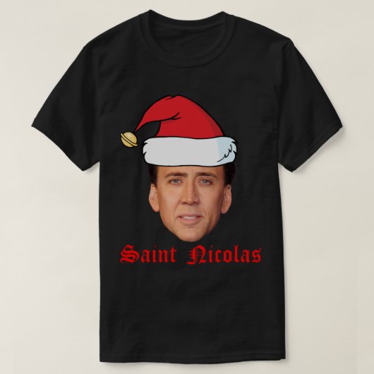 Saint Nicolas Cage-kerstKaart T-shirt (Design voorkant)