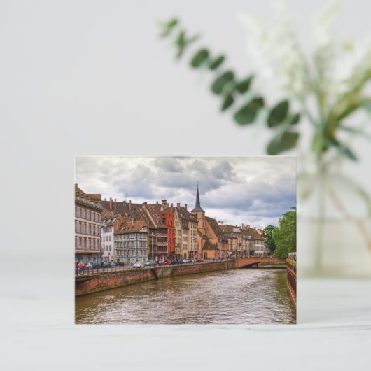 Saint-Nicolas dock in Straatsburg, Frankrijk Briefkaart (Staand voorkant)