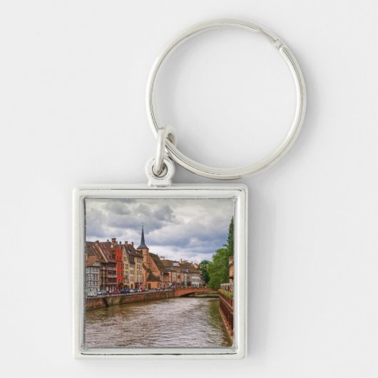 Saint-Nicolas dock in Straatsburg, Frankrijk Sleutelhanger (Voorkant)