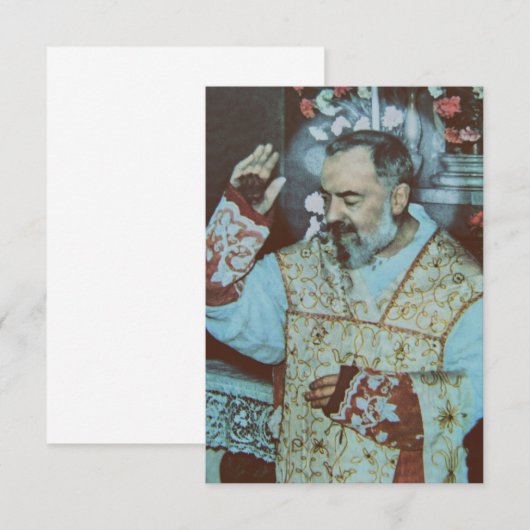 Saint Padre Pio Bedankkaart (Voorkant / Achterkant)