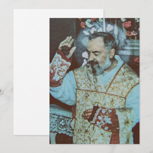 Saint Padre Pio Feestdagenkaart (Voorkant / Achterkant)