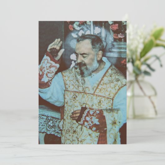 Saint Padre Pio Feestdagenkaart (Staand voorkant)