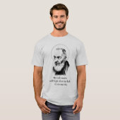 Saint Padre Pio heeft mijn katholieke zwart-wit T-shirt (Voorkant volledig)