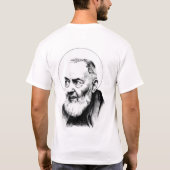 Saint Padre Pio heeft mijn katholieke zwart-wit T-shirt (Achterkant)