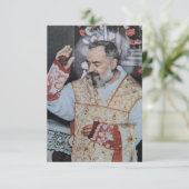 Saint Padre Pio Holy Card Bedankkaart (Staand voorkant)
